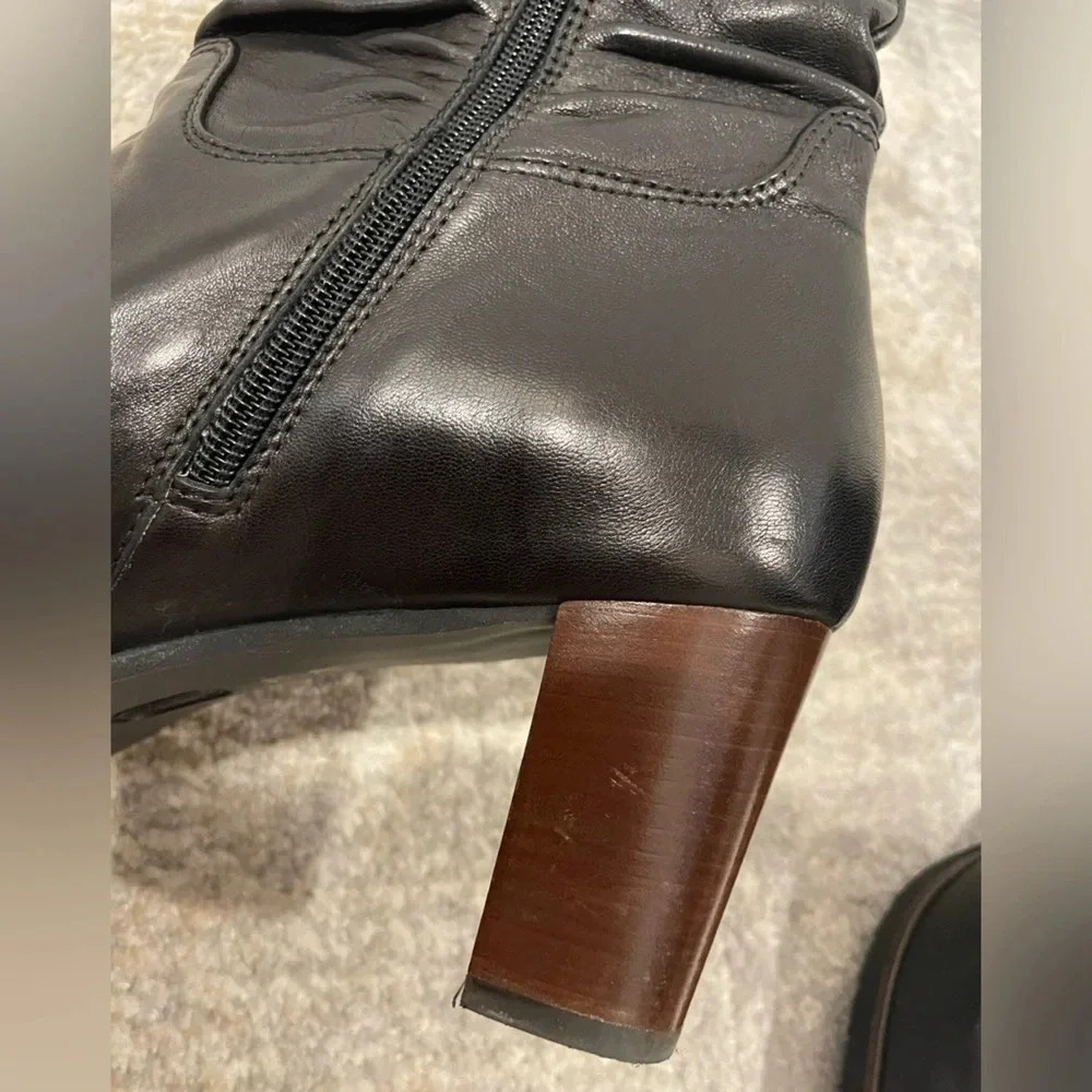 Amalfi by Rangoni Women's Vintage Italian High Heel Black Boots, Soft Leather 11 - Picture 12 of 15